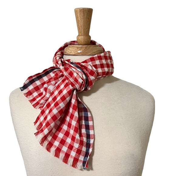 Zara Accessories Zara Red White And Blue Plaid Neck Scarf Poshmark